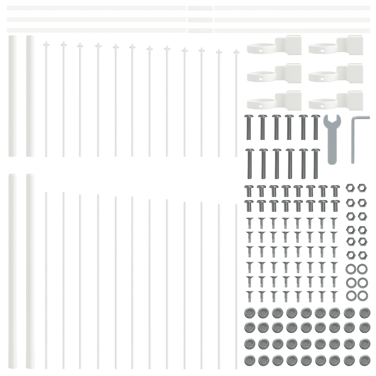 Recinzione da Giardino  con Pala Bianca 3,4x1,75 m in Acciaio