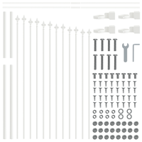 Recinzione da Giardino  con Sommità a Cerchio Bianca 5,1x1 m in Acciaio