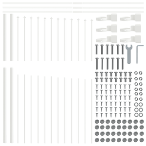 Recinzione da Giardino  con Punte a Cerchi Bianca 6,8x1,75 m in Acciaio