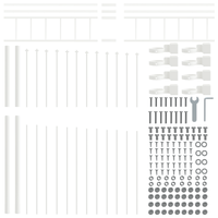 Recinzione da Giardino  con Parte Superiore a Archi Bianca 6,8x2 m Acciaio