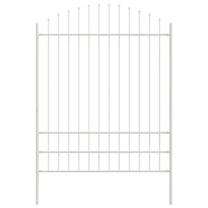 Recinzione da Giardino  con Punta a Ooop Bianca 10,2x2 m in Acciaio