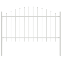 Recinzione da Giardino con Parte Superiore a Curva - Bianco, 11.9 x 1 m, Acciaio