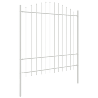 Recinzione da giardino  con punta ad arco bianca 11,9x1,75 m in acciaio