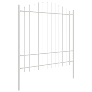 Recinzione da giardino  con punta ad arco bianca 11,9x1,75 m in acciaio