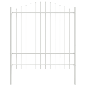 Recinzione da giardino  con punta ad arco bianca 11,9x1,75 m in acciaio