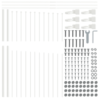 Recinzione da giardino  con punta ad arco bianca 11,9x1,75 m in acciaio