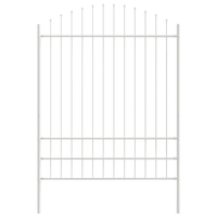 Recinzione da Giardino  con Parte Superiore ad Arco Bianca 11,9x2 m in Acciaio