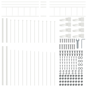 Recinzione da Giardino  con Parte Superiore ad Arco Bianca 11,9x2 m in Acciaio
