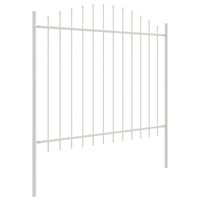 Recinzione da Giardino  con Parte Superiore ad Arco Bianca 13,6x1,5 m in Acciaio