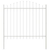 Recinzione da Giardino  con Parte Superiore ad Arco Bianca 13,6x1,5 m in Acciaio