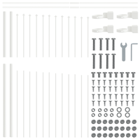 Recinzione da Giardino  con Parte Superiore ad Arco Bianca 13,6x1,5 m in Acciaio