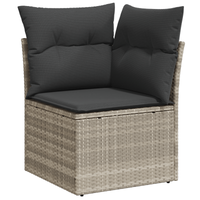 Set di divani da giardino  6 pezzi con cuscini Grigio chiaro in rattan polietilene