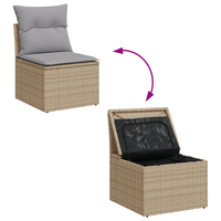 Set di Divani da Giardino 5 Pezzi con Cuscini Beige Polyrattan