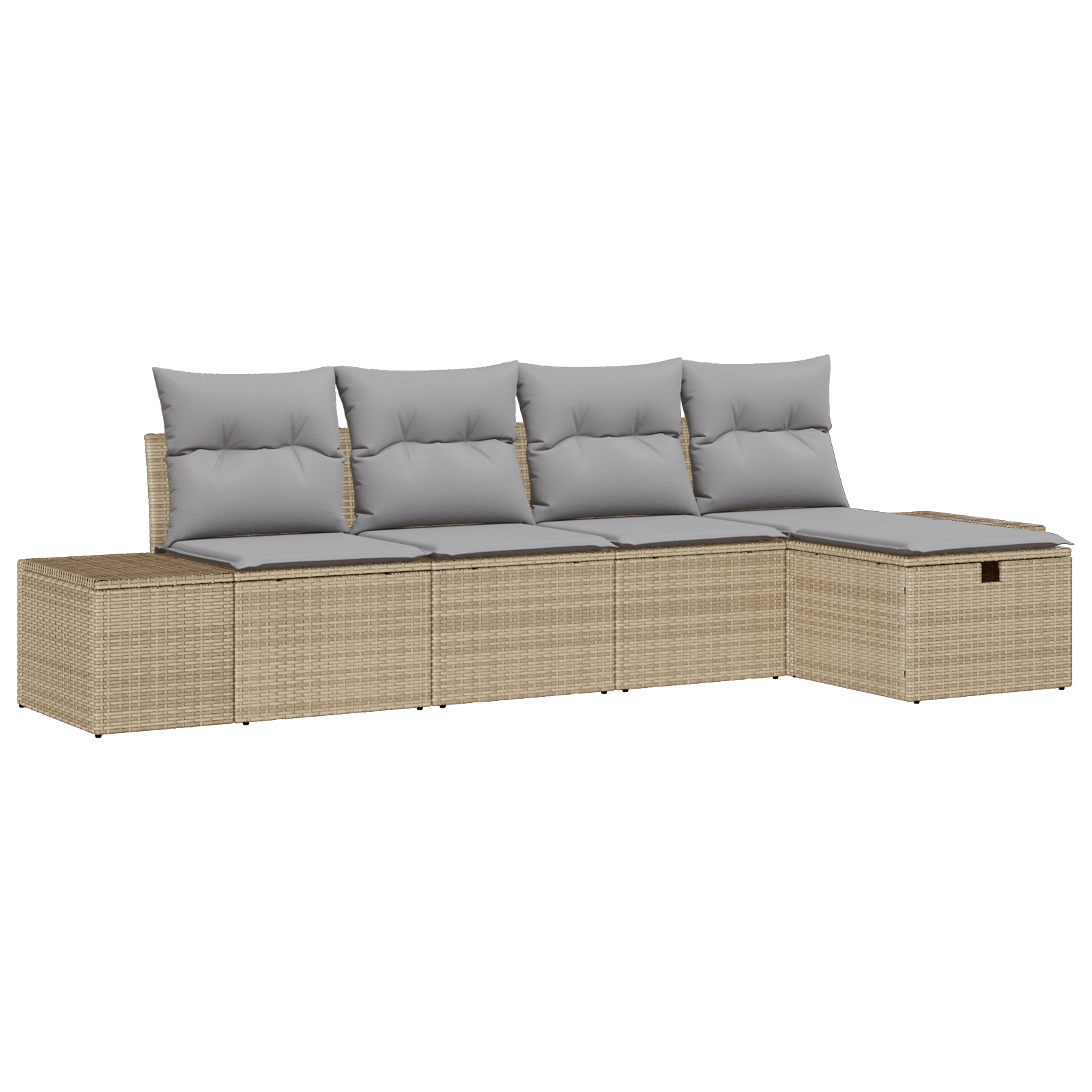 Set di Divani da Giardino 5 Pezzi con Cuscini Beige Polyrattan