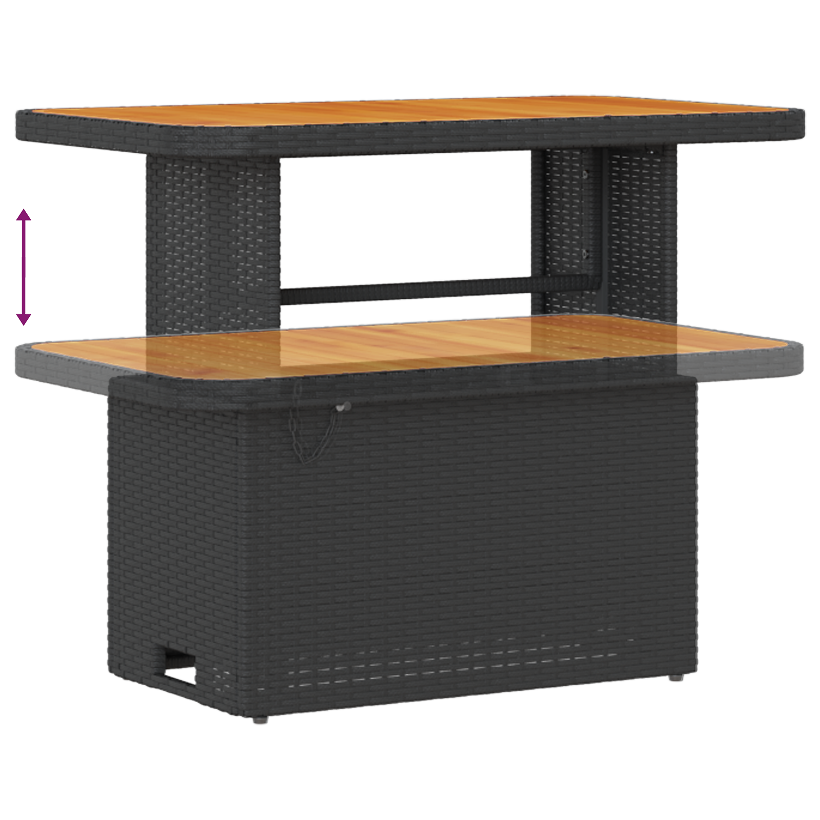 Set divani giardino da 8 pezzi with cuscini in rattan poliestere nero e acacia