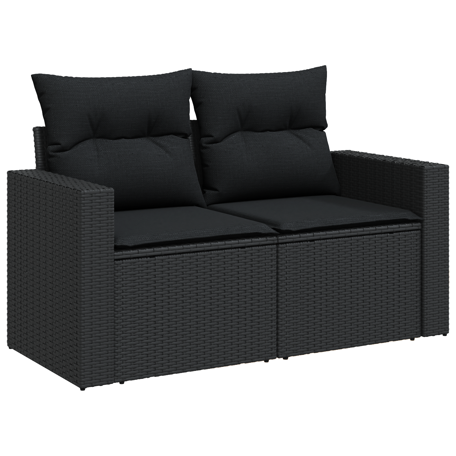 Set Divano Giardino 9 Pezzi con Cuscini - Polyrattan Nero e Acacia.