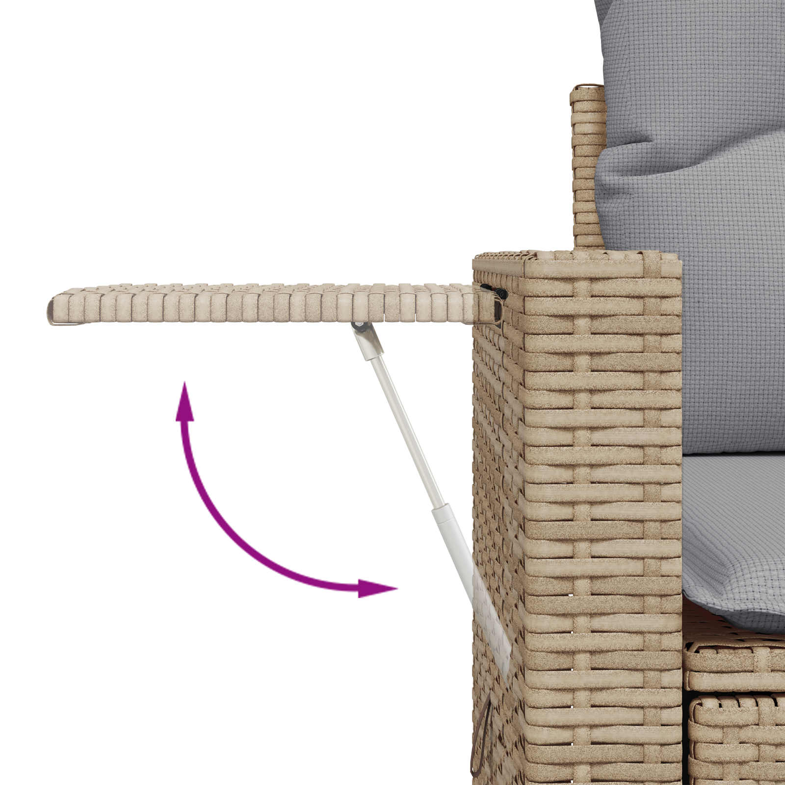 Set di Sofà da Giardino 9 Pezzi con Cuscini Beige Rattan Polimerico Acacia