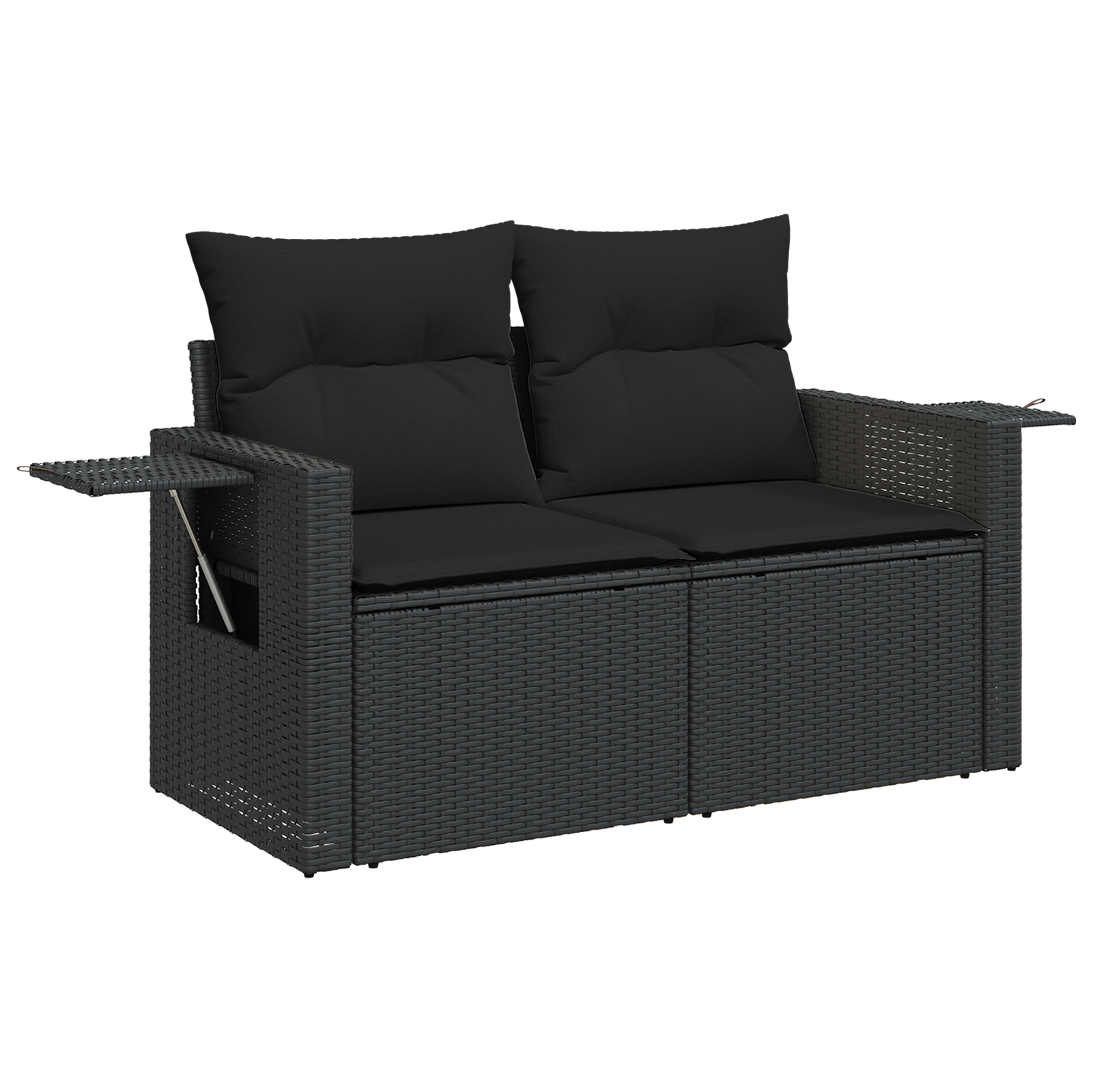 Set di divani da giardino  da 13 pezzi con cuscini - Polyrattan nero Acacia
