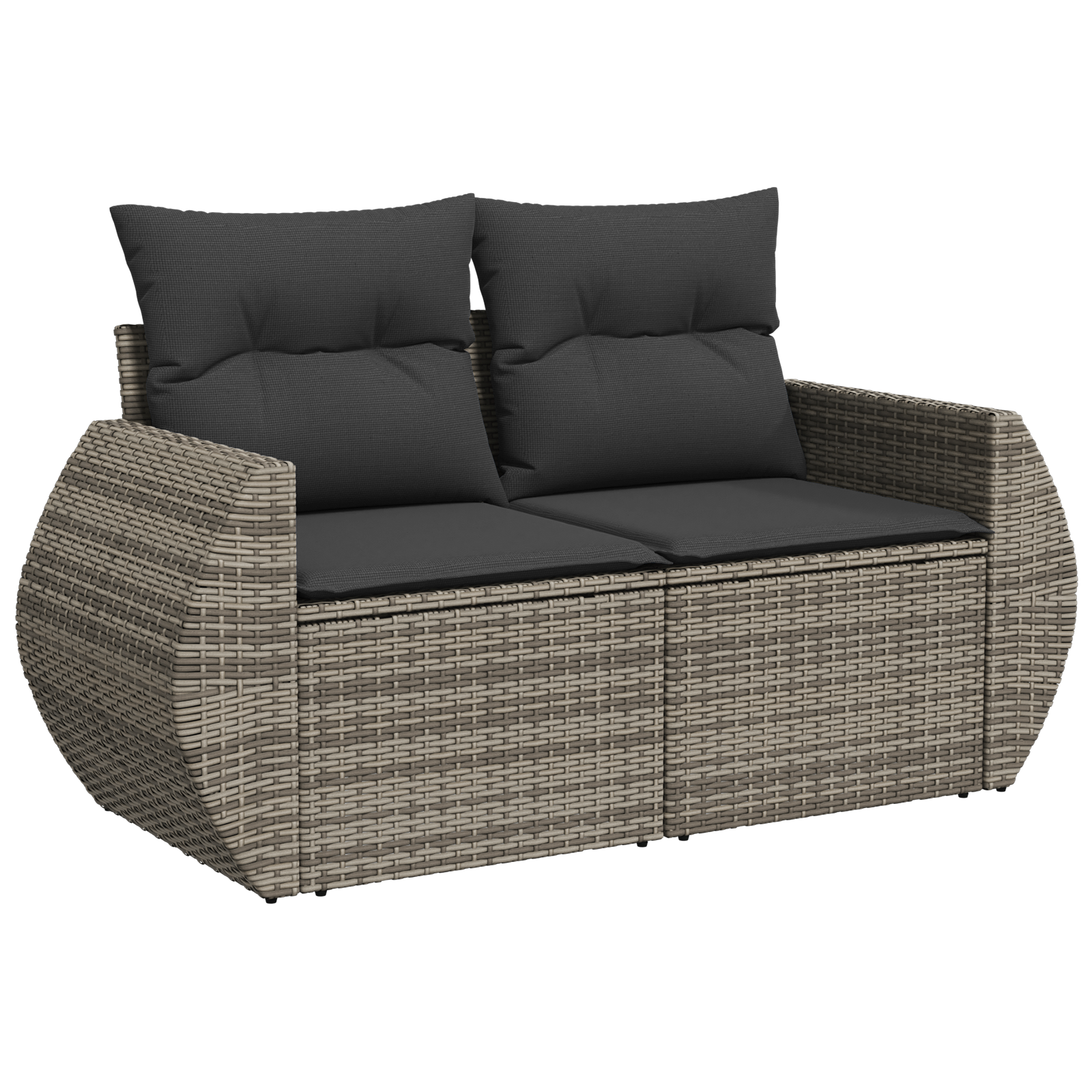 Set Divano da Giardino  11 Pezzi con Cuscini Grigio Rattan Poliestere Acacia