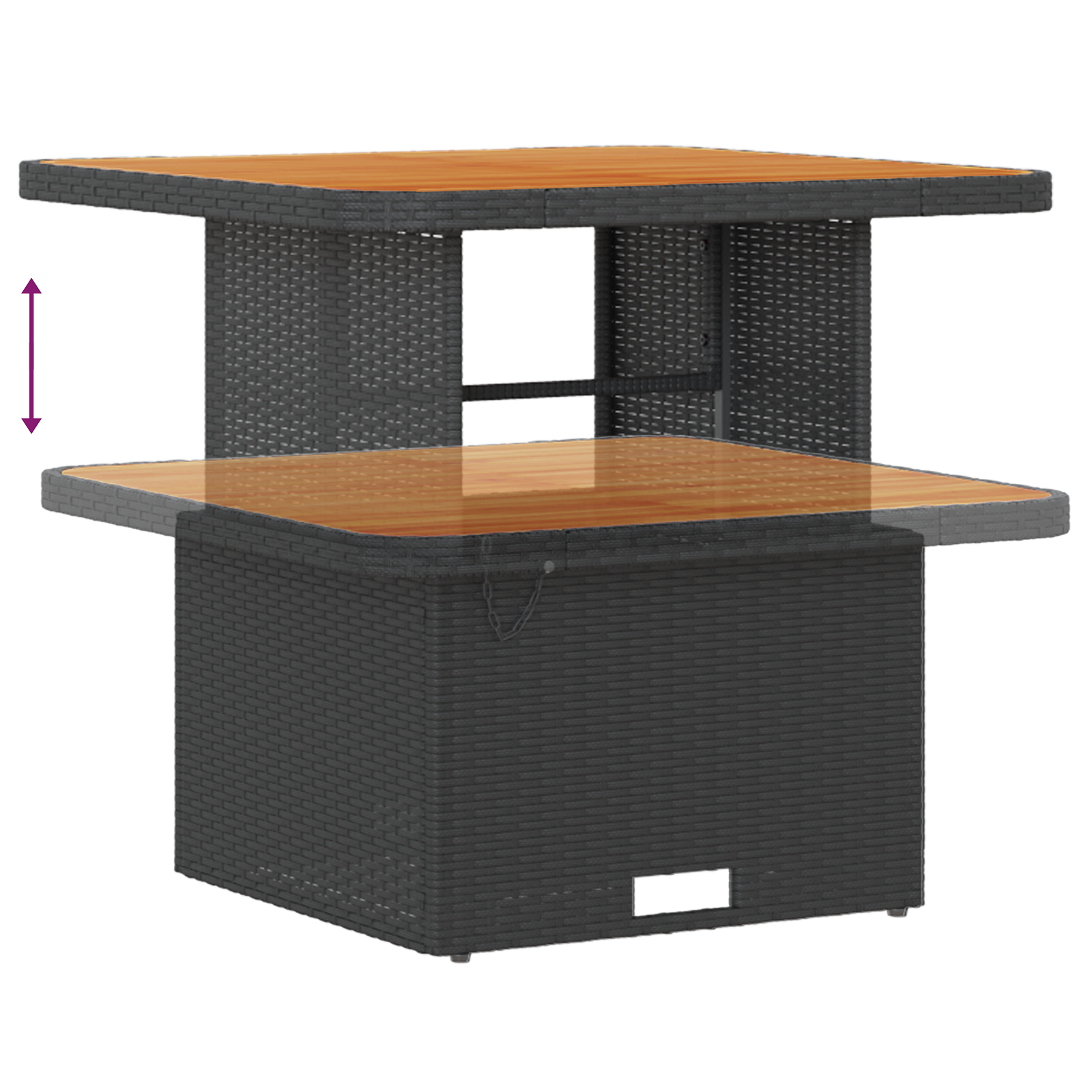 Set Divano Giardino  9 Pezzi con Cuscini Polyrattan Nero e Acacia