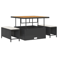 Set di divani da 13 pezzi  con cuscini Nero Polyrattan Acacia