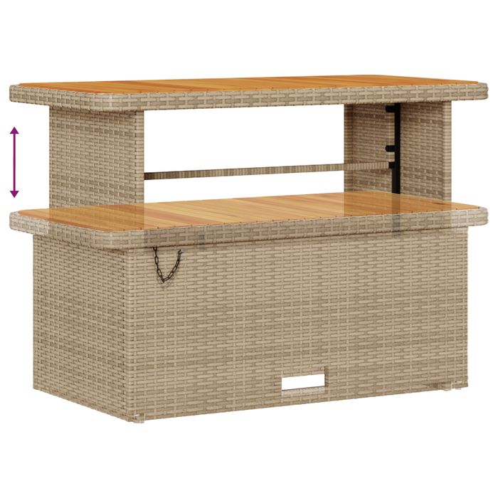 Set Divano da Giardino 9 Pezzi con Cuscini Beige Polyrattan Acacia