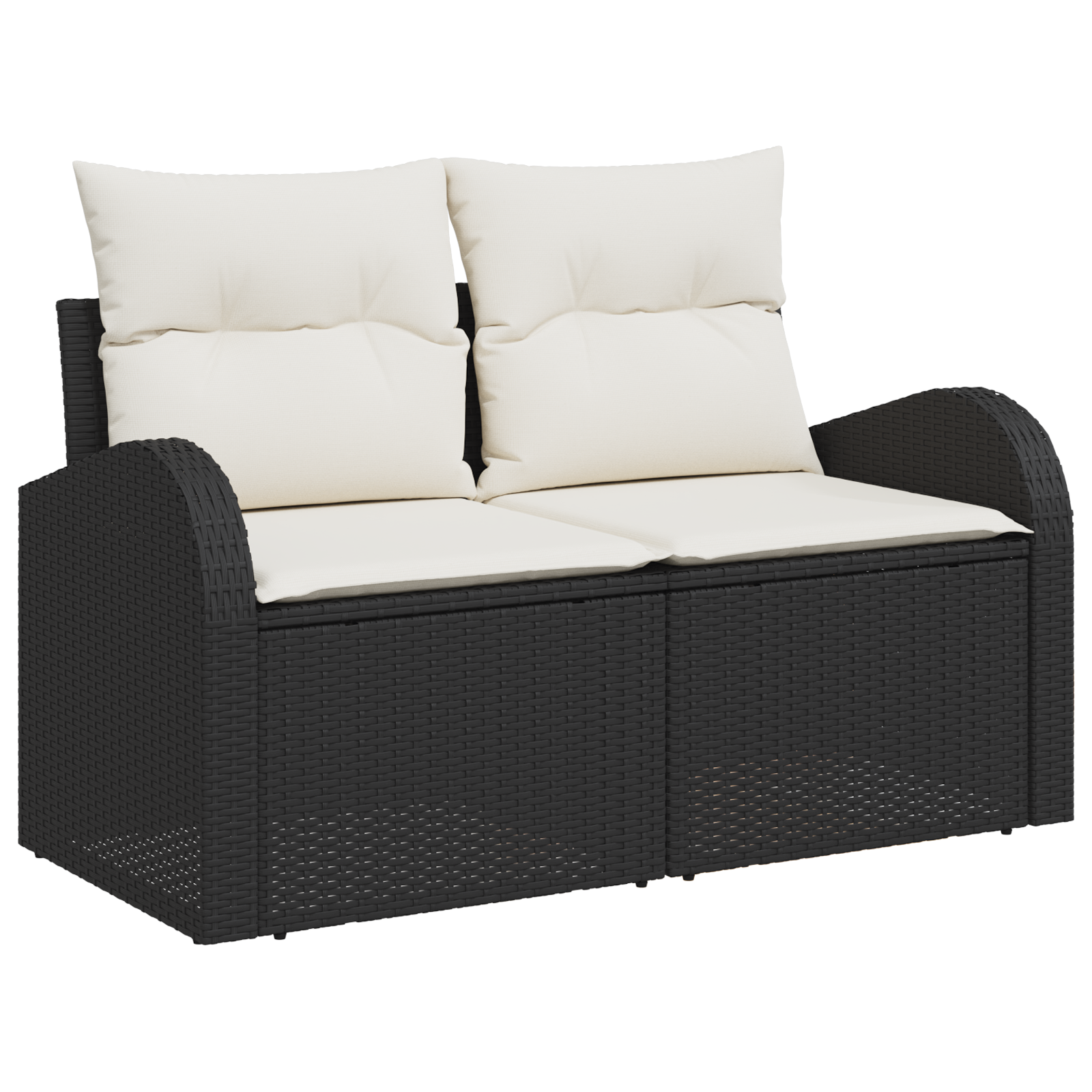 Set divani giardino con cuscini  8 pezzi rattan sintetico nero e legno acacia