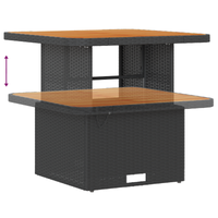 Set Divano da Giardino da 10 Pezzi con Cuscini Rattan Poliestere Nero Acacia