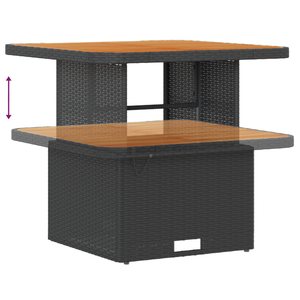 Set di Divano da Giardino da 12 Pezzi con Cuscini Rattan Polivalente Nero Acacia