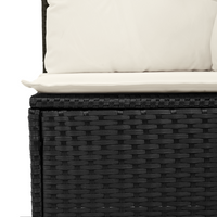 Set da Giardino in 13 Pezzi con Cuscini Polyrattan Nero Acacia