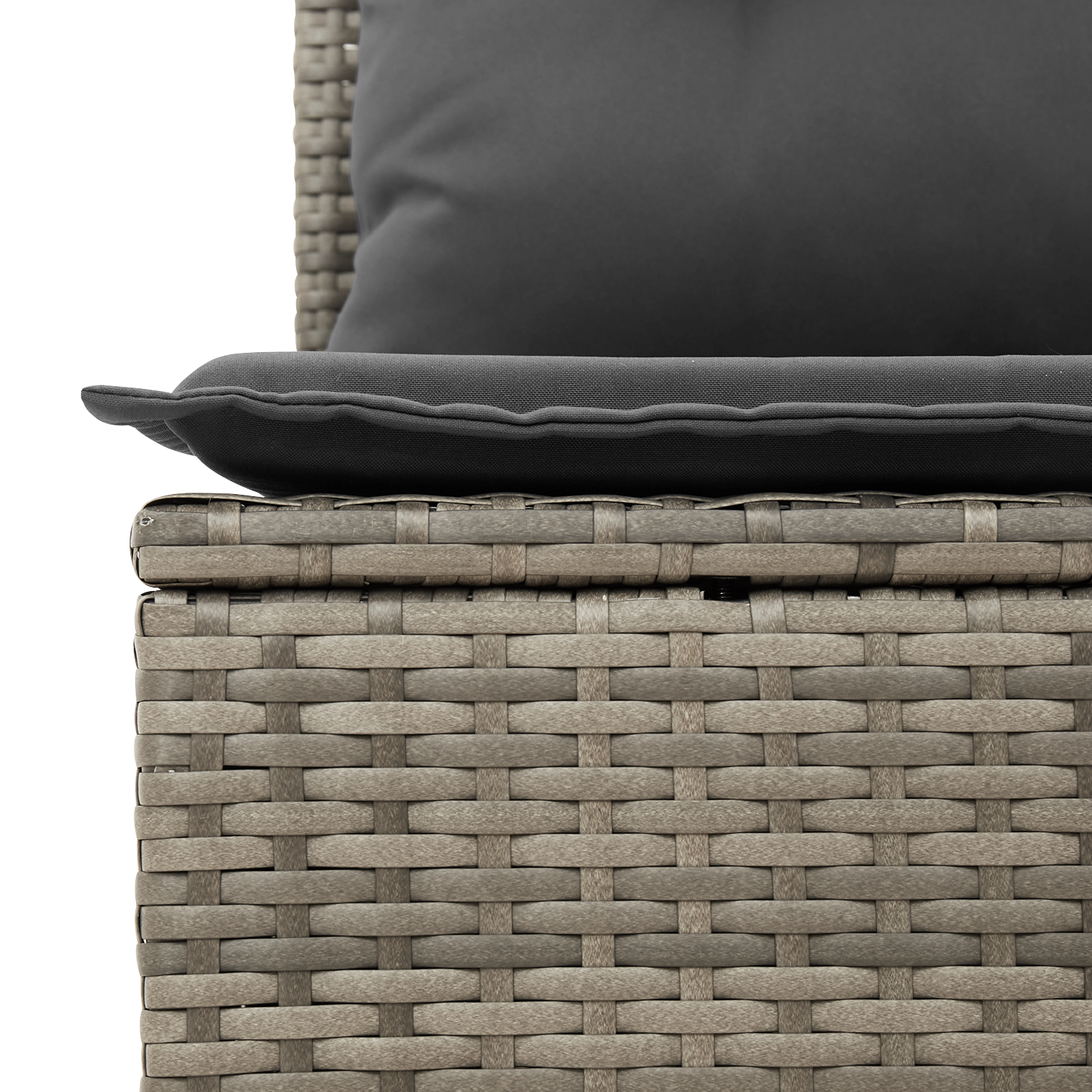 Set di divani da giardino  11 pezzi con cuscini in grigio polirattan Acacia