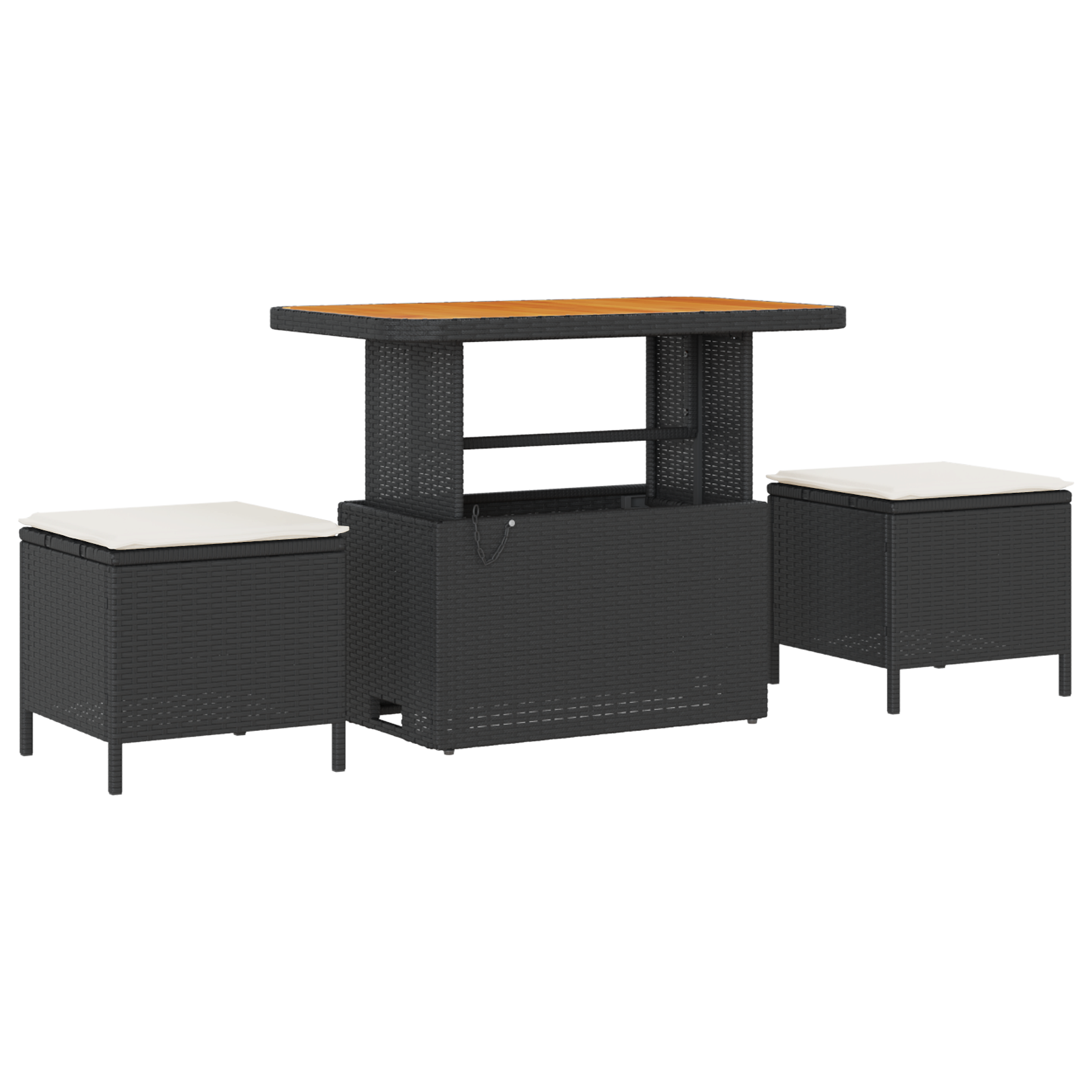 Set di Sofà da Giardino da 13 Pezzi con Cuscini Nero Rattan Polimerico Acacia