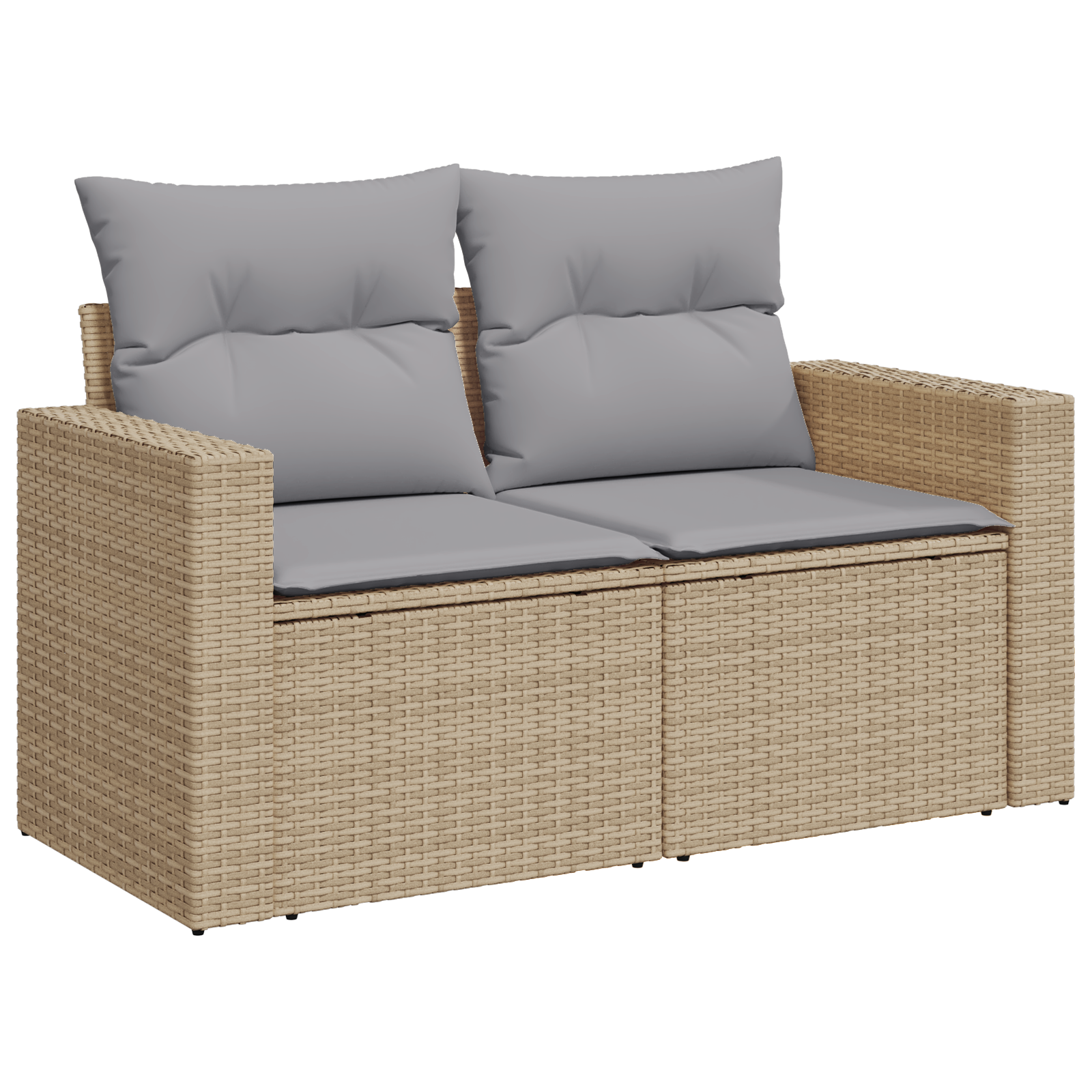 Set di divani da giardino da 12 pezzi con cuscini beige polyrattan acacia