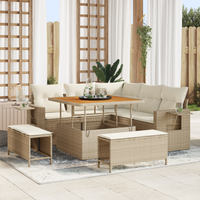 Set di divani da giardino  da 8 pezzi con cuscini Beige