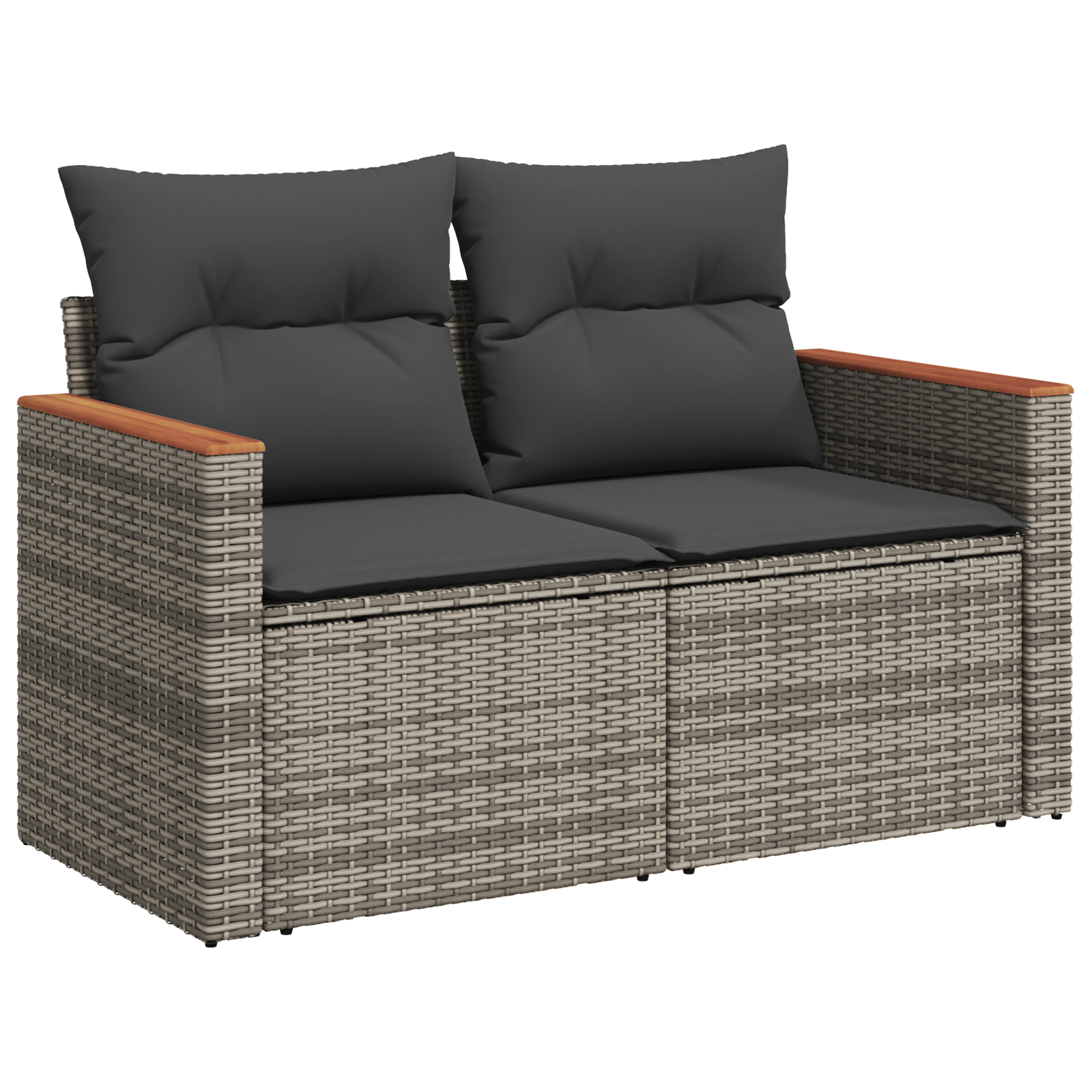 Set Divano da Giardino  10 Pezzi con Cuscini Grigio Rattan Acacia