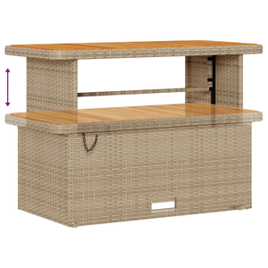 Set Divano Giardino 14 Pezzi con Cuscini Beige Polirattan Acacia