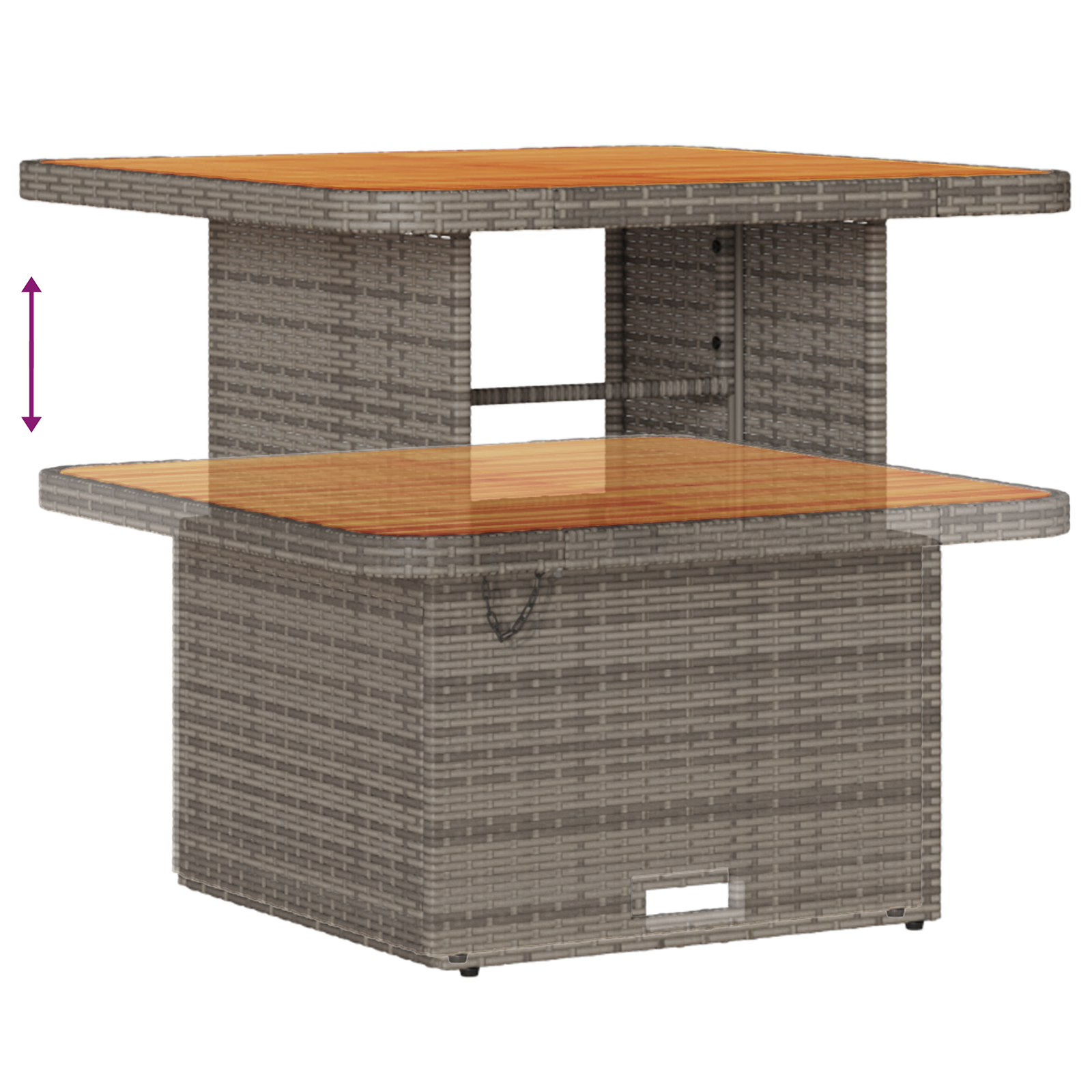 Set Divano da Giardino in 8 Pezzi con Cuscini in Rattan Polietilene Grigio e Acacia