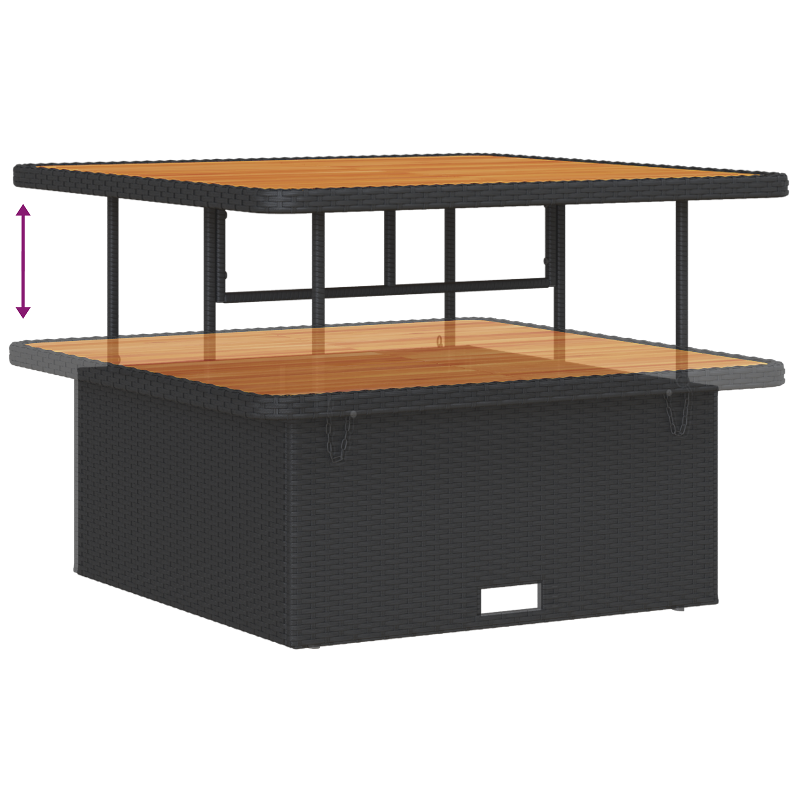 Set Divano da Giardino da 11 Pezzi con Cuscini Rattan Polivinilico Nero e Acacia