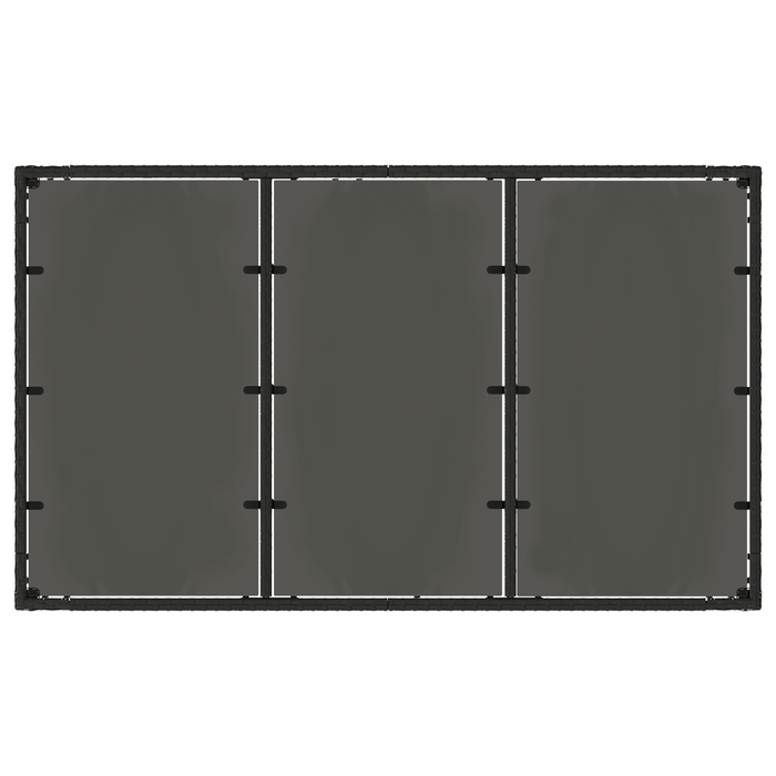 Set Pranzo Giardino  5 Pezzi Nero Polyrattan