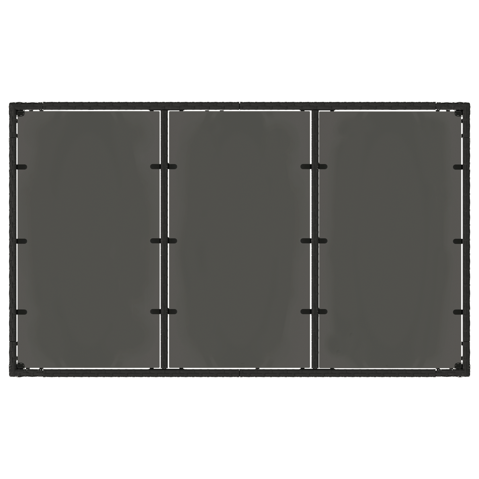 Set pranzo giardino  7 pezzi polyrattan nero