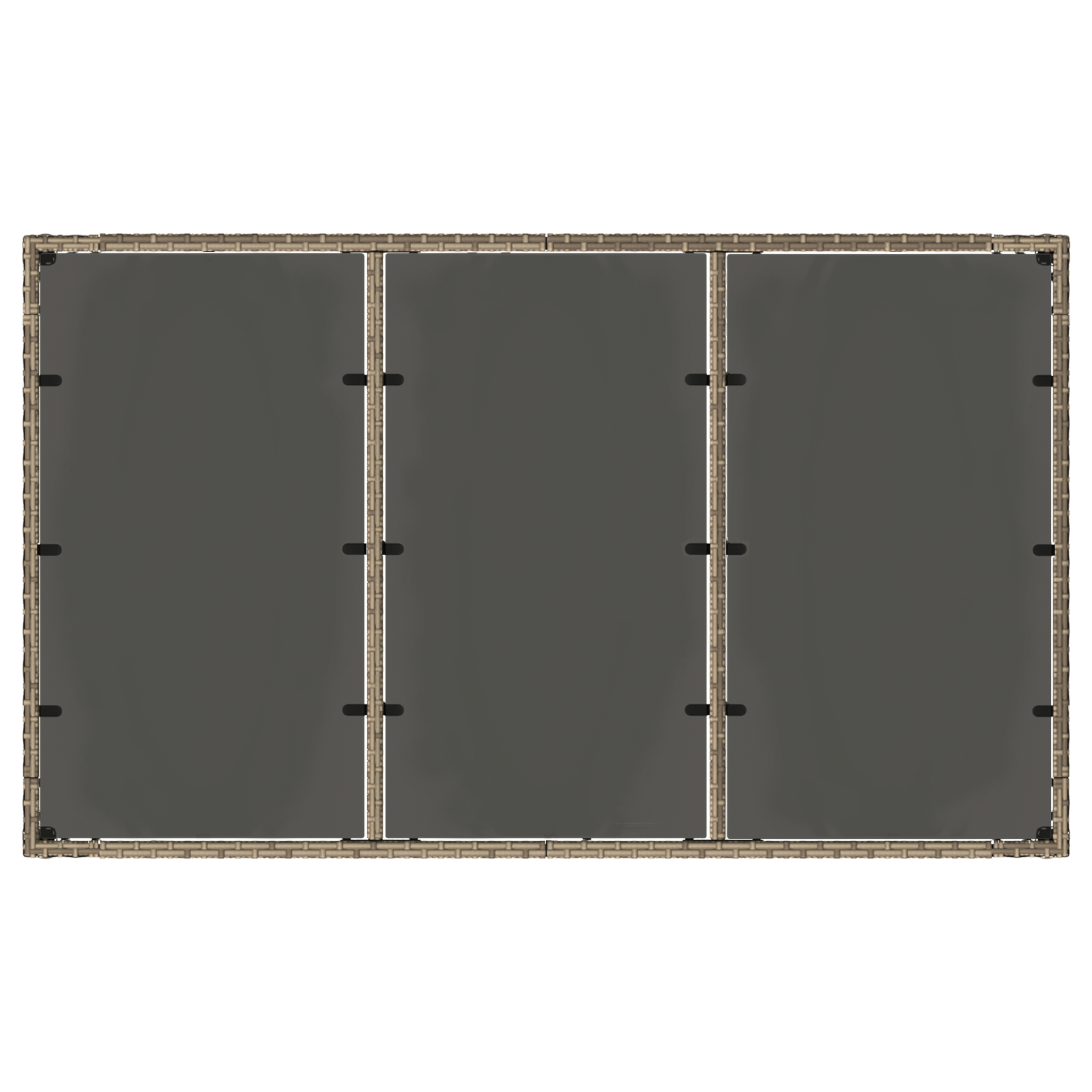 Set da Pranzo Giardino  7 Pezzi Grigio in Rattan Poliestere