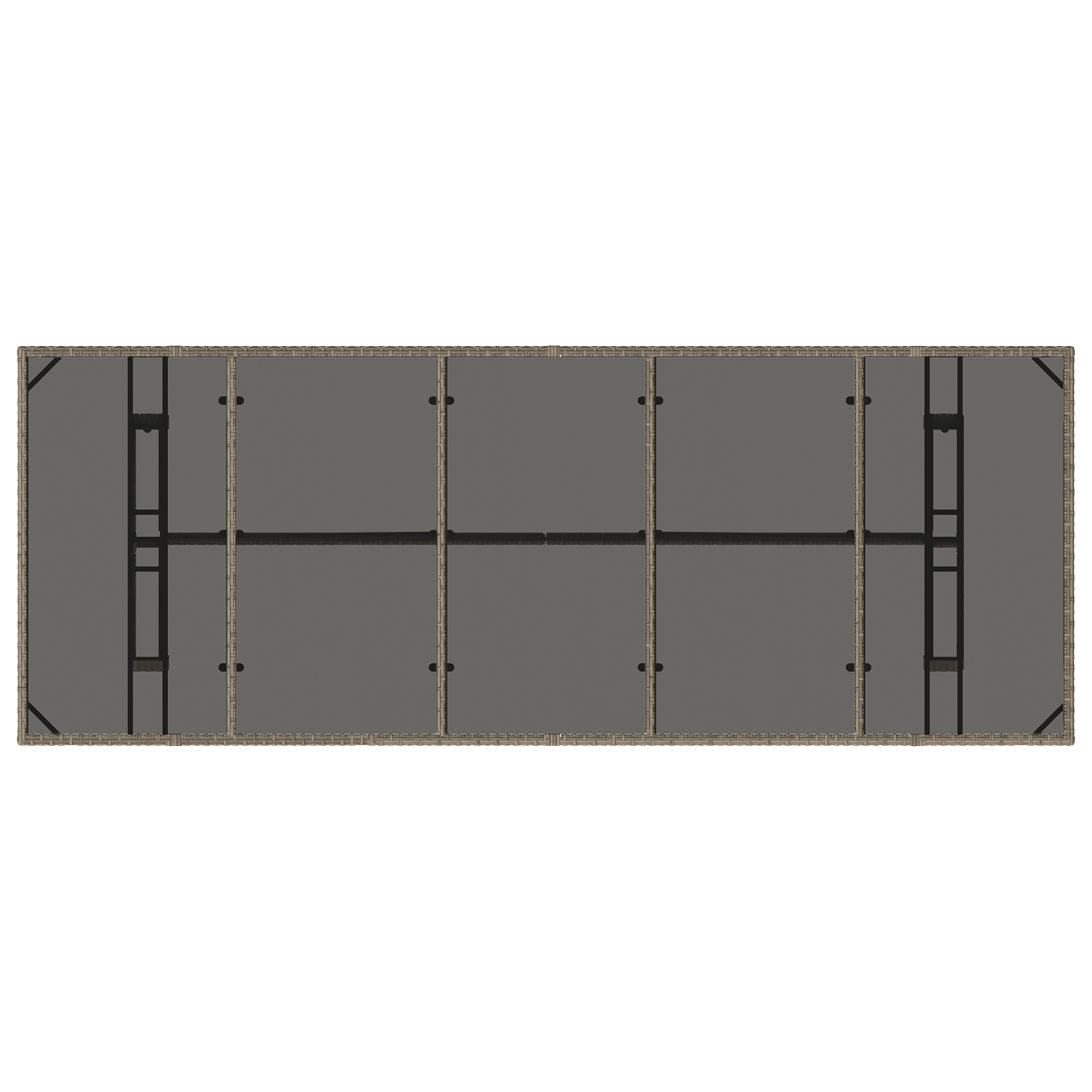 Set da pranzo da giardino  9 pezzi Grigio in polyrattan