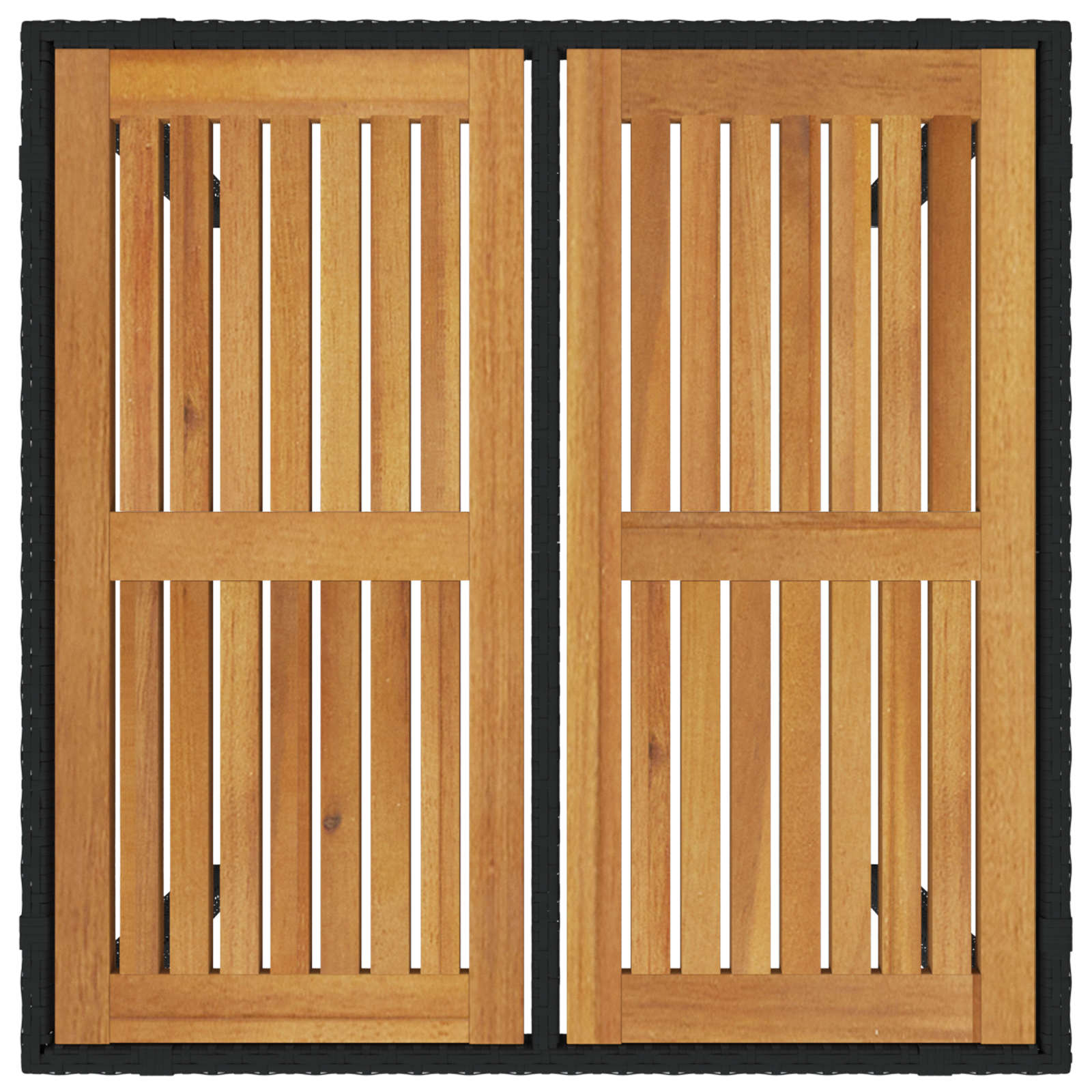 Set da Pranzo da Giardino 5 Pezzi  in Poly Rattan Nero Acacia