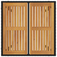 Set da Pranzo da Giardino 5 Pezzi  in Poly Rattan Nero Acacia