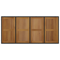 Set da Pranzo per Giardino  7 Pezzi in Rattan Polietilene Nero e Acacia