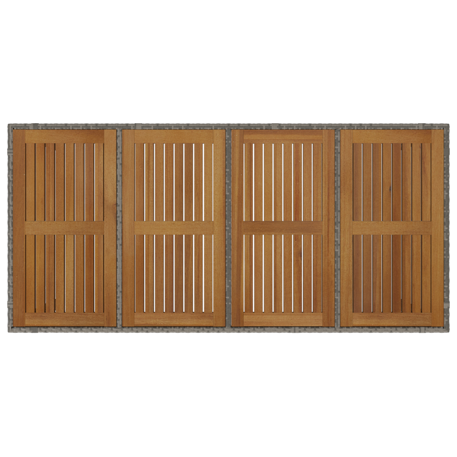 Set da Pranzo per Giardino 9 Pezzi Grigio Polyrattan Acacia