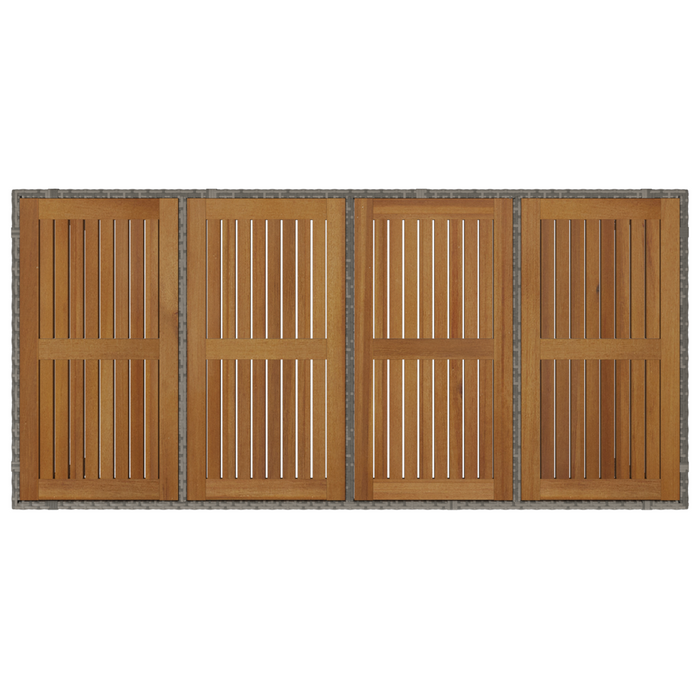 Set da Pranzo per Giardino 9 Pezzi Grigio Polyrattan Acacia