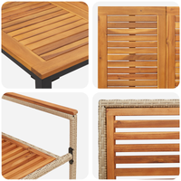 Set pranzo da 5 pezzi giardino  Beige Polirattan Acacia