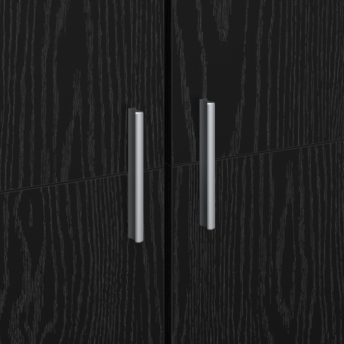 Armadio Alto Rovere Nero 60x35x180 cm Legno Ingegnerizzato