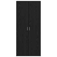 Highboard Rovere Nero 80x39x178 cm Legno Ingegnerizzato